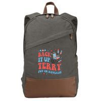 Groovy Back Up Terry Put It In Reverse Firework 4th Of July Cotton Canvas Backpack