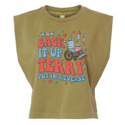 Groovy Back Up Terry Put It In Reverse Firework 4th Of July Garment-Dyed Women's Muscle Tee