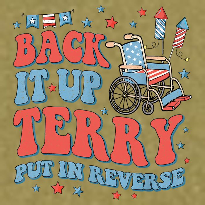 Groovy Back Up Terry Put It In Reverse Firework 4th Of July Garment-Dyed Women's Muscle Tee
