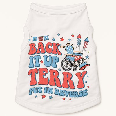 Groovy Back Up Terry Put It In Reverse Firework 4th Of July Doggie Tank