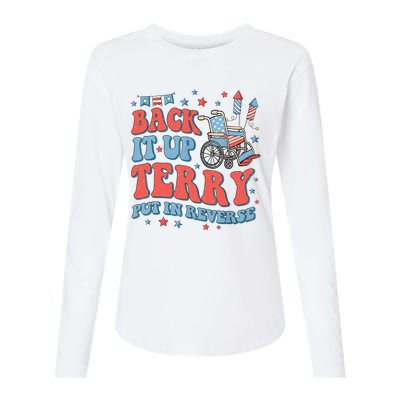 Groovy Back Up Terry Put It In Reverse Firework 4th Of July Womens Cotton Relaxed Long Sleeve T-Shirt