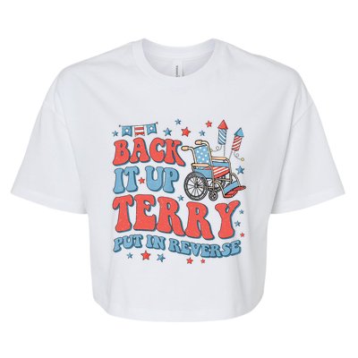 Groovy Back Up Terry Put It In Reverse Firework 4th Of July Bella+Canvas Jersey Crop Tee