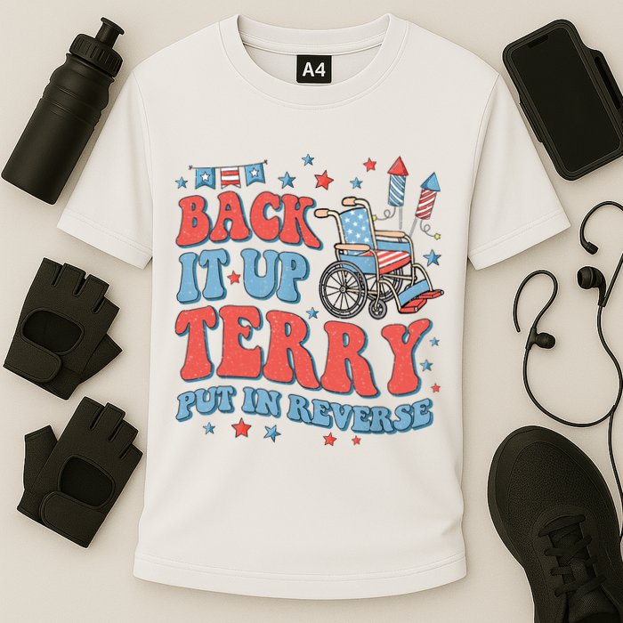 Groovy Back Up Terry Put It In Reverse Firework 4th Of July Performance Shirt