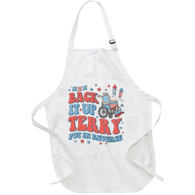 Groovy Back Up Terry Put It In Reverse Firework 4th Of July Full-Length Apron With Pockets