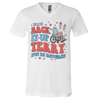 Groovy Back Up Terry Put It In Reverse Firework 4th Of July V-Neck T-Shirt