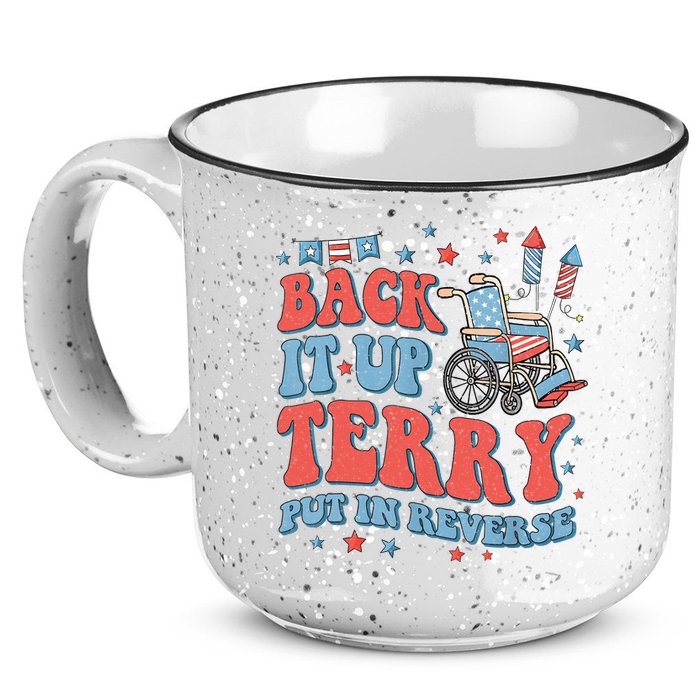 Groovy Back Up Terry Put It In Reverse Firework 4th Of July 15oz Campfire Ceramic Mug