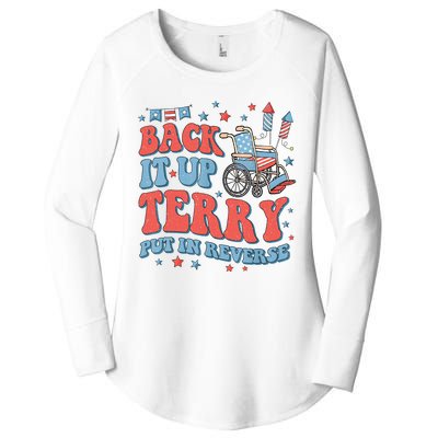 Groovy Back Up Terry Put It In Reverse Firework 4th Of July Women's Perfect Tri Tunic Long Sleeve Shirt