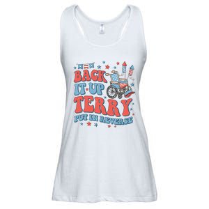 Groovy Back Up Terry Put It In Reverse Firework 4th Of July Ladies Essential Flowy Tank