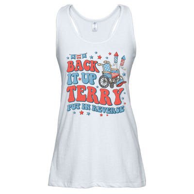 Groovy Back Up Terry Put It In Reverse Firework 4th Of July Ladies Essential Flowy Tank