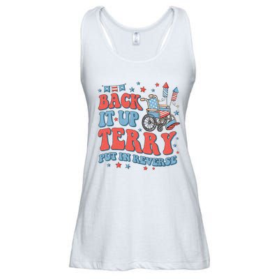 Groovy Back Up Terry Put It In Reverse Firework 4th Of July Ladies Essential Flowy Tank