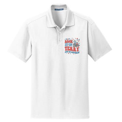 Groovy Back Up Terry Put It In Reverse Firework 4th Of July Dry Zone Grid Polo