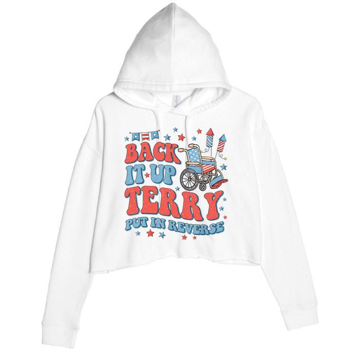 Groovy Back Up Terry Put It In Reverse Firework 4th Of July Crop Fleece Hoodie