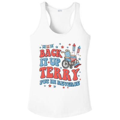 Groovy Back Up Terry Put It In Reverse Firework 4th Of July Ladies PosiCharge Competitor Racerback Tank