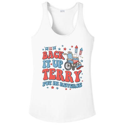 Groovy Back Up Terry Put It In Reverse Firework 4th Of July Ladies PosiCharge Competitor Racerback Tank