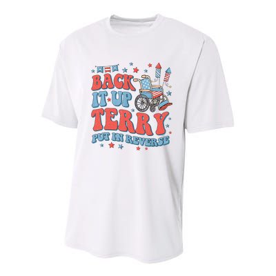 Groovy Back Up Terry Put It In Reverse Firework 4th Of July Youth Performance Sprint T-Shirt