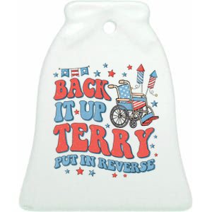 Groovy Back Up Terry Put It In Reverse Firework 4th Of July Ceramic Bell Ornament