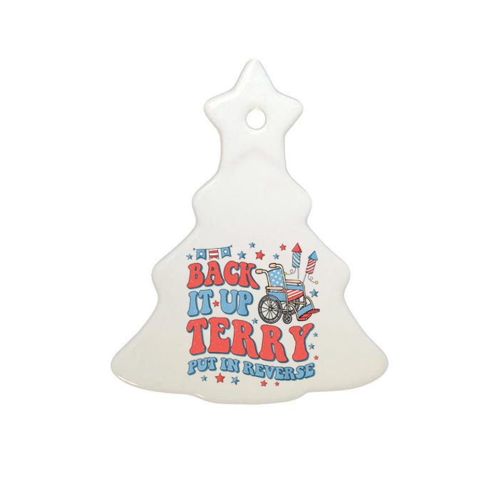 Groovy Back Up Terry Put It In Reverse Firework 4th Of July Ceramic Tree Ornament