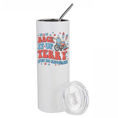 Groovy Back Up Terry Put It In Reverse Firework 4th Of July Stainless Steel Tumbler