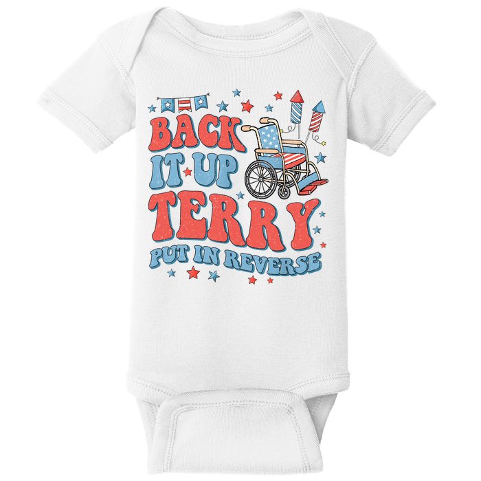 Groovy Back Up Terry Put It In Reverse Firework 4th Of July Baby Bodysuit