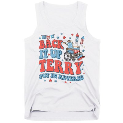 Groovy Back Up Terry Put It In Reverse Firework 4th Of July Tank Top