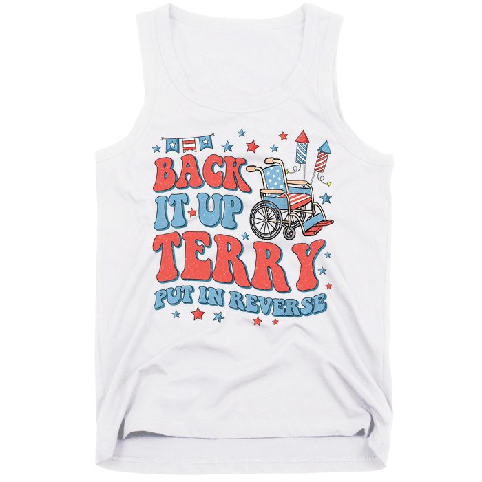 Groovy Back Up Terry Put It In Reverse Firework 4th Of July Tank Top