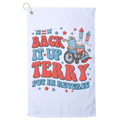 Groovy Back Up Terry Put It In Reverse Firework 4th Of July Golf Towel