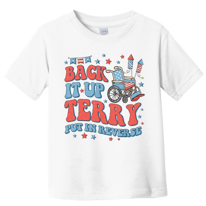 Groovy Back Up Terry Put It In Reverse Firework 4th Of July Toddler T-Shirt