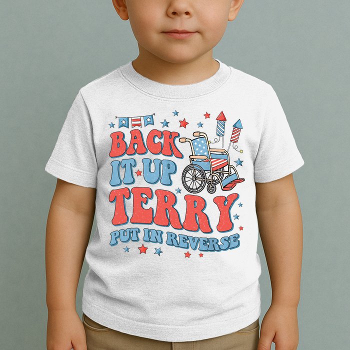 Groovy Back Up Terry Put It In Reverse Firework 4th Of July Toddler T-Shirt