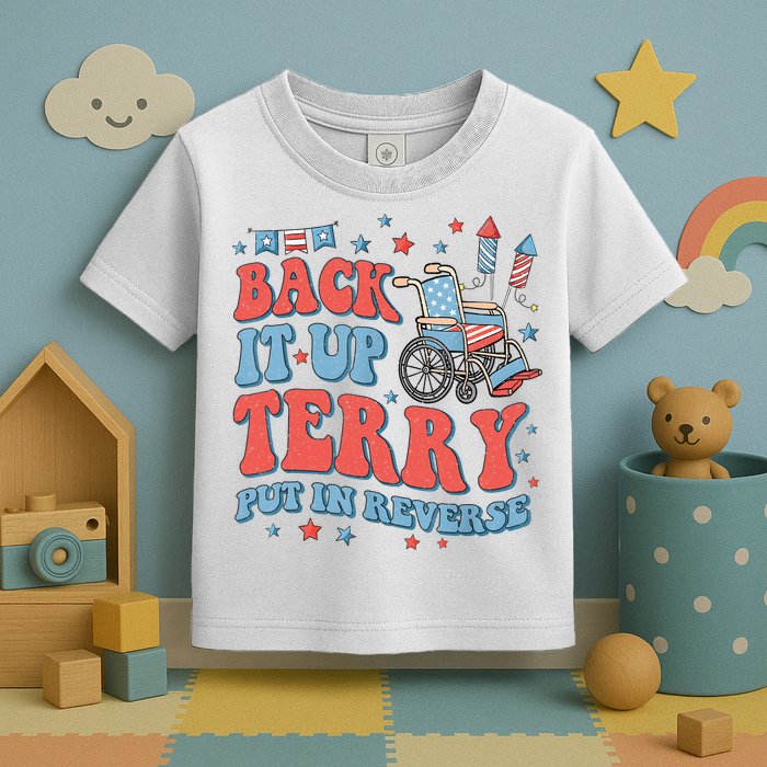 Groovy Back Up Terry Put It In Reverse Firework 4th Of July Toddler T-Shirt