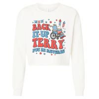Groovy Back Up Terry Put It In Reverse Firework 4th Of July Cropped Pullover Crew