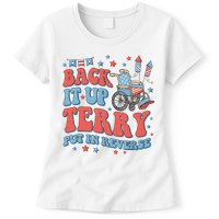 Groovy Back Up Terry Put It In Reverse Firework 4th Of July Womens T-Shirt