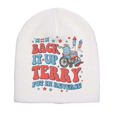 Groovy Back Up Terry Put It In Reverse Firework 4th Of July Short Acrylic Beanie