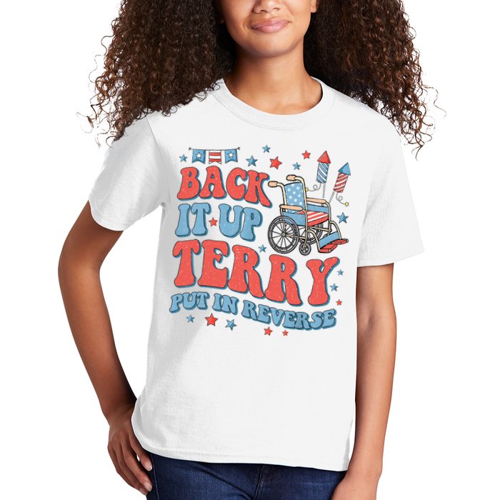 Groovy Back Up Terry Put It In Reverse Firework 4th Of July Kids T-Shirt