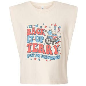 Groovy Back Up Terry Put It In Reverse Firework 4th Of July Garment-Dyed Women's Muscle Tee