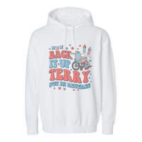 Groovy Back Up Terry Put It In Reverse Firework 4th Of July Garment-Dyed Fleece Hoodie