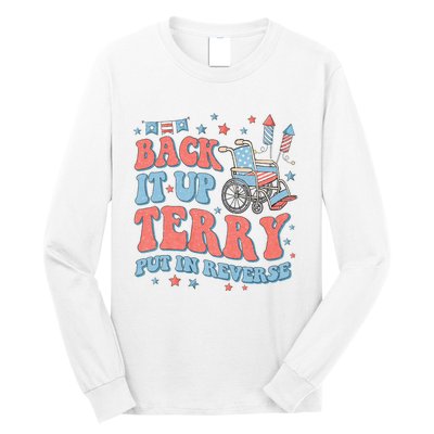 Groovy Back Up Terry Put It In Reverse Firework 4th Of July Long Sleeve Shirt