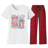 Groovy Back Up Terry Put It In Reverse Firework 4th Of July Women's Flannel Pajama Set