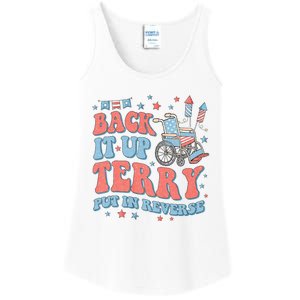 Groovy Back Up Terry Put It In Reverse Firework 4th Of July Ladies Essential Tank