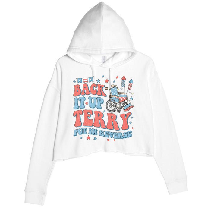 Groovy Back Up Terry Put It In Reverse Firework 4th Of July Crop Fleece Hoodie