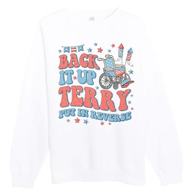 Groovy Back Up Terry Put It In Reverse Firework 4th Of July Premium Crewneck Sweatshirt