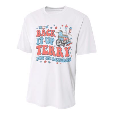 Groovy Back Up Terry Put It In Reverse Firework 4th Of July Performance Sprint T-Shirt