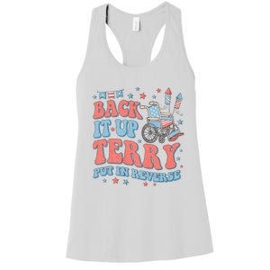 Groovy Back Up Terry Put It In Reverse Firework 4th Of July Women's Racerback Tank