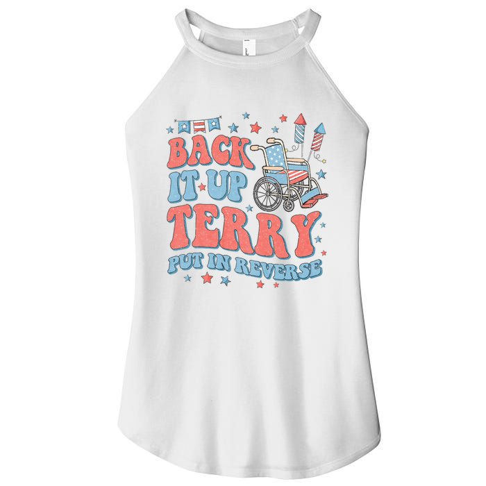 Groovy Back Up Terry Put It In Reverse Firework 4th Of July Women's Perfect Tri Rocker Tank