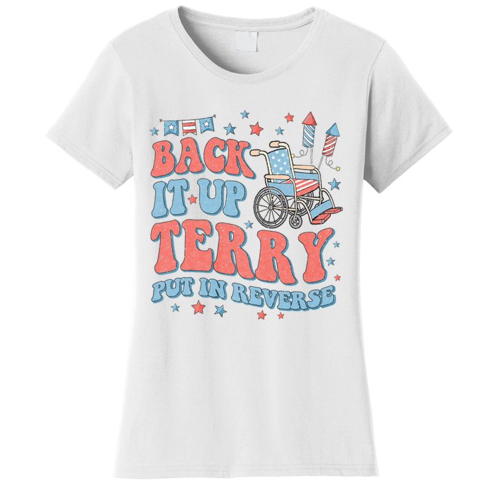 Groovy Back Up Terry Put It In Reverse Firework 4th Of July Women's T-Shirt