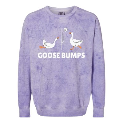 Goose Bumps Volleyball Set Spike Funny Colorblast Crewneck Sweatshirt