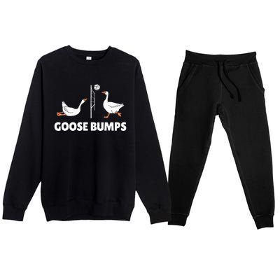 Goose Bumps Volleyball Set Spike Funny Premium Crewneck Sweatsuit Set