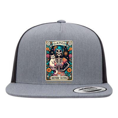 Gatos Before Vatos Unless The Vato Has Gatos Flat Bill Trucker Hat