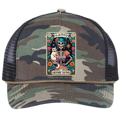 Gatos Before Vatos Unless The Vato Has Gatos Retro Rope Trucker Hat Cap