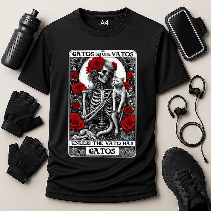 Gatos Before Vatos Unless The Vato Has Gatos Cooling Performance Crew T-Shirt