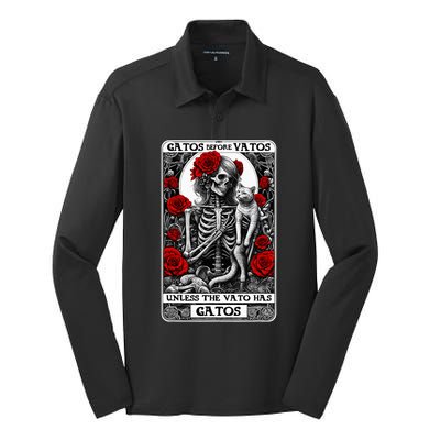 Gatos Before Vatos Unless The Vato Has Gatos Silk Touch Performance Long Sleeve Polo